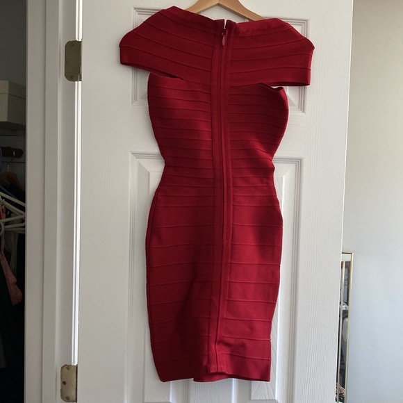 Herve Leger red bandage bodycon dress S - Picture 2 of 6